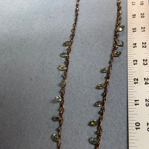 Rush By Denis & Charles Necklace 32 In Faceted Iridescent Pendant Gold Tassel - Picture 6 of 8